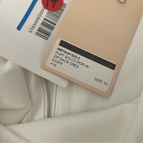 ROKSANDA White Cotton Poplin Midi Dress Puff Sleeve Boho Cottage US 10 UK 14 NWT - Picture 12 of 16